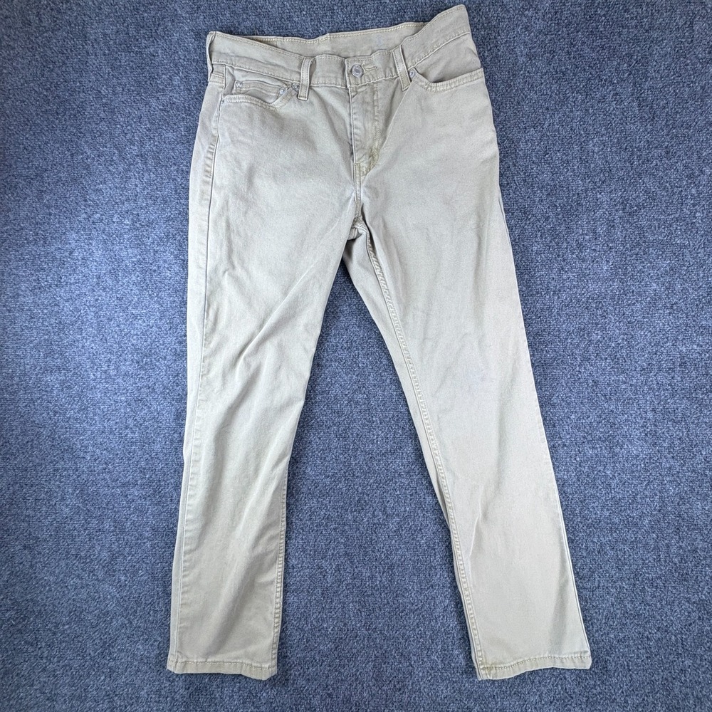 Levi's 511 Jeans Mens 29x27‎ Beige Denim Cotton Mid Rise Slim Fit Straight Leg